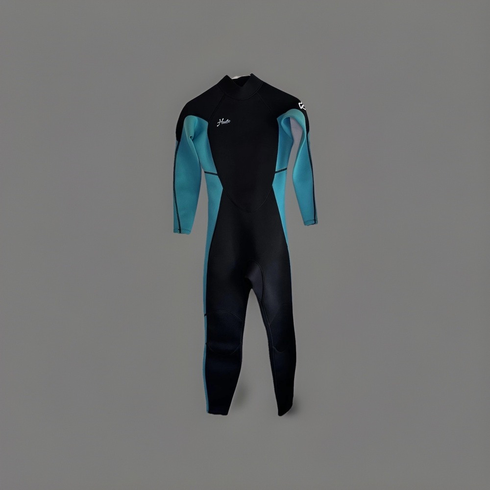 Hevto Women's XS Neoprene Wetsuit Full Body Surf Swim Dive Suit Black Blue